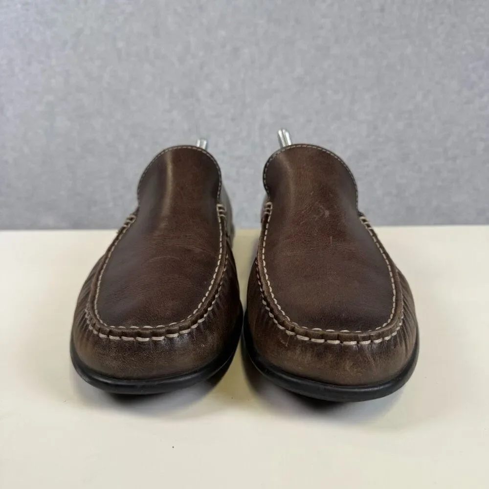 Ecco Men’s 43 U.S. 10 Brown Leather Slip On Dress Shoes Loafers